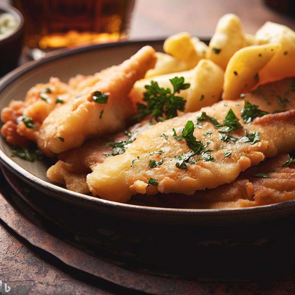 Karpfenfilets im Bierteig mit Petersilienkartoffeln 1 Karpfen im Bierteig