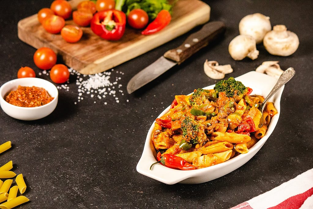 Pasta Primavera-ein 70er Jahre Trend 1 pasta, penne, noodles Pasta Primavera